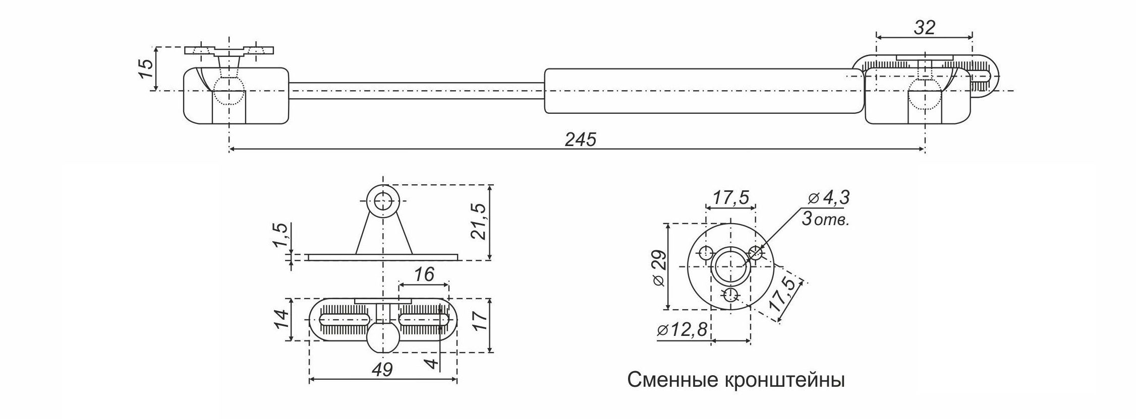 Газовый лифт GL105GR (GR - Серый) — изображение 3